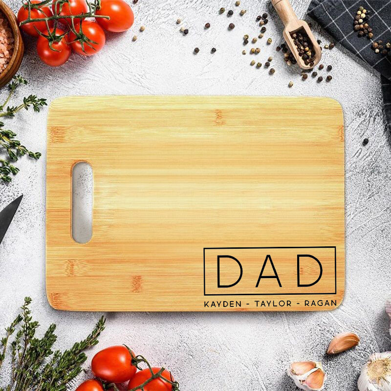 Personalized Name Square Charcuterie Board Simple Father's Day Present