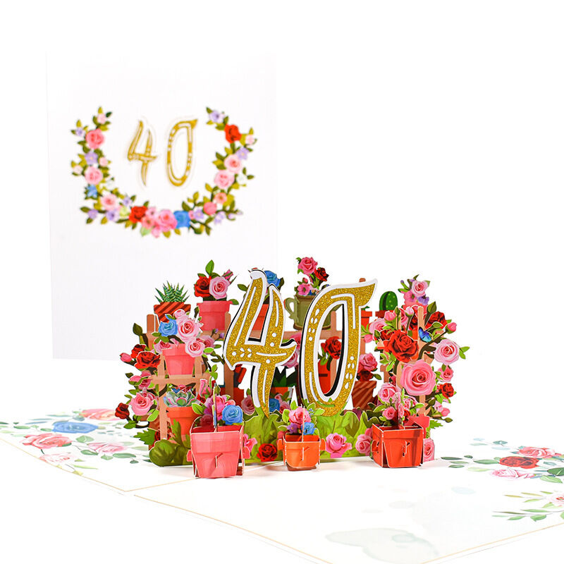 Tarjeta Pop Up 3D de Flores Perfectas para Aniversario