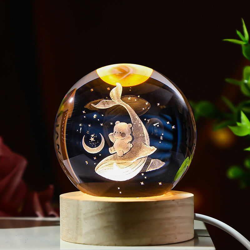 3D Carved Crystal Ball Night Light Perfect Gift for Best Friend