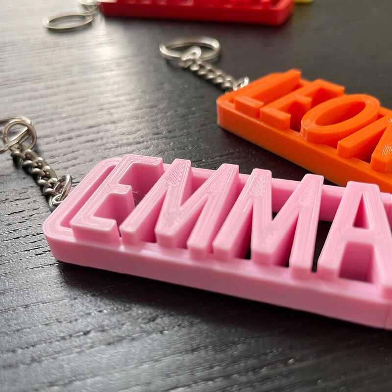 Personalized 3D Printed Keychain With Custom Text Simple Gift For Dad