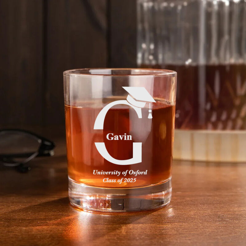 Personalized Name Whiskey Glass Creative Gift for Graduation