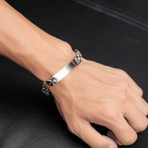 Pulsera personalizada "Su encanto" para hombre de acero inoxidable