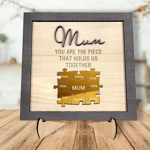 Personalisierte Holz Name Puzzle Frame Wir sind für immer zusammen für Muttertag