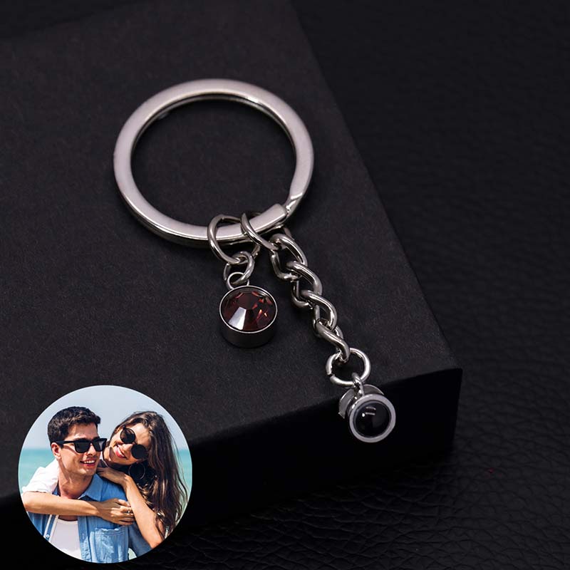 Llavero de proyección de piedra de nacimiento personalizado con foto