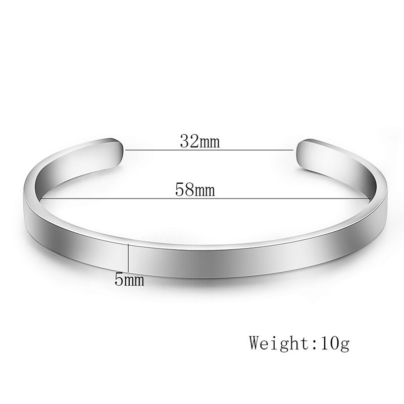 "Want To See Him" Personalized Bangle for Men Stainless Steel