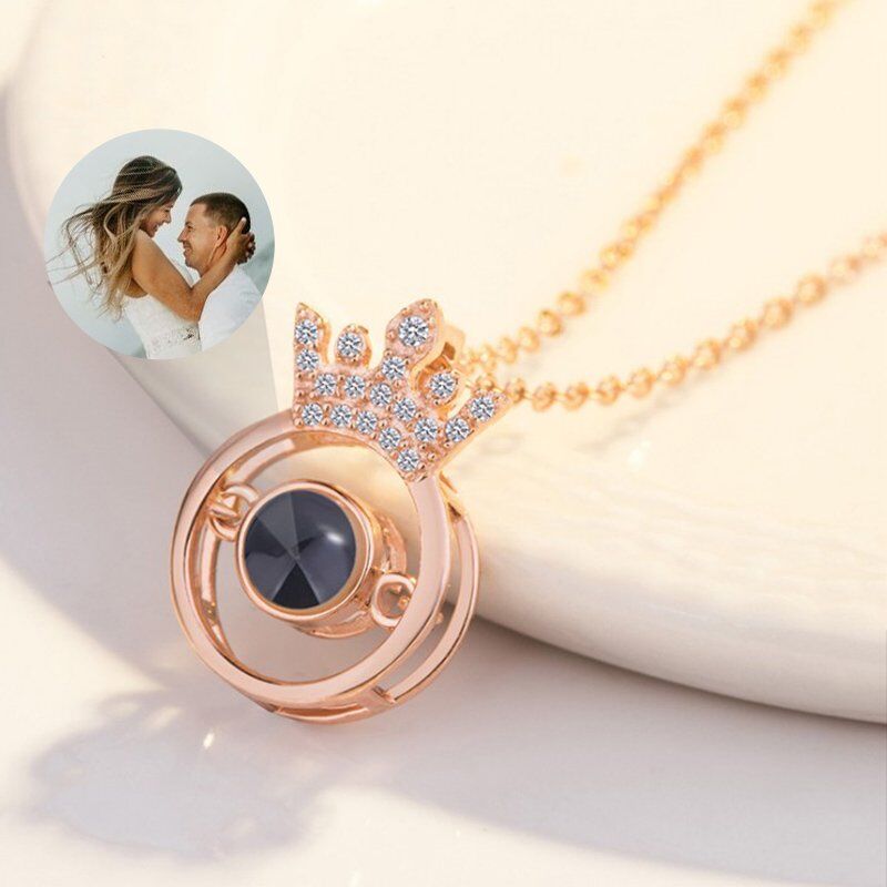 Personalized Photo Projection Necklace-Crown Shape