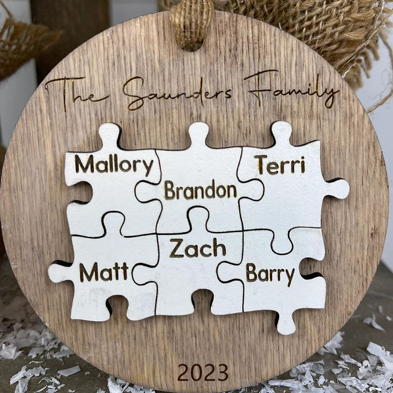 Personalized Family Puzzle Name Christmas Ornament