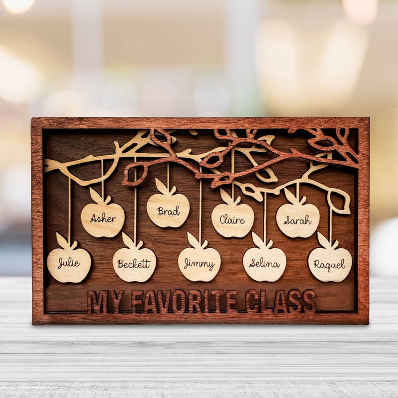 Personalized Apple Engravable Name Frame Creative Present for Christmas