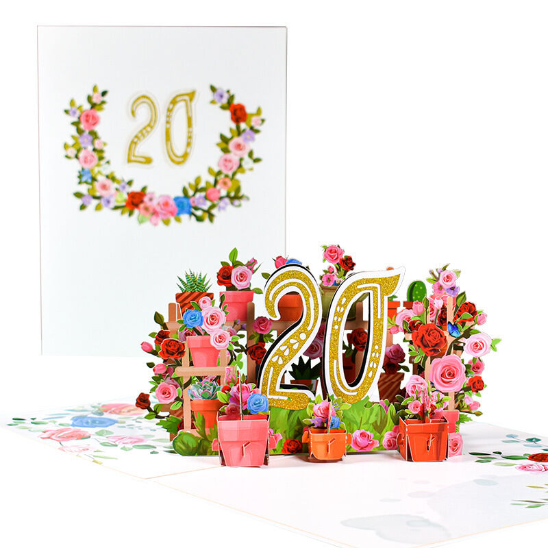 Tarjeta Pop Up 3D de Flores Perfectas para Aniversario