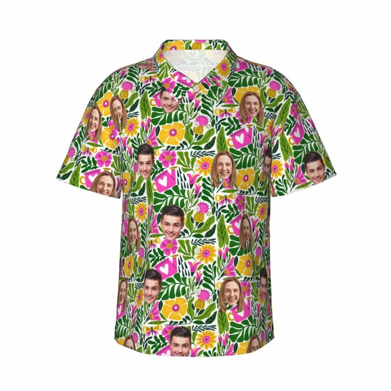 Camisas hawaianas personalizadas con motivos florales Camisas de pareja