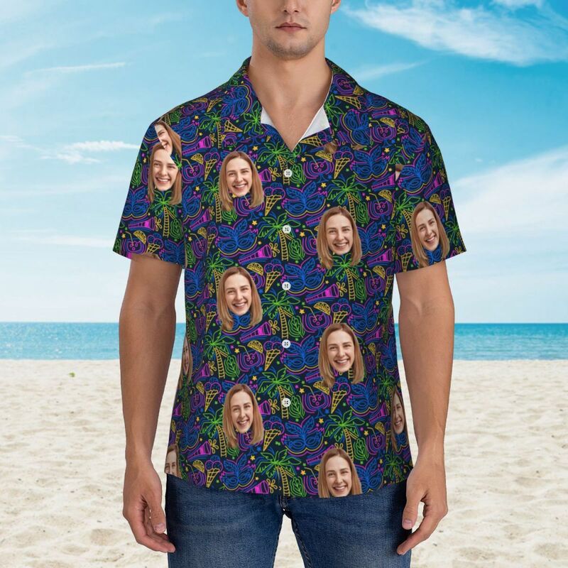 Camisas Hawaianas Hojas de Verano Personalizadas Aloha Beach Shirt para Hombre