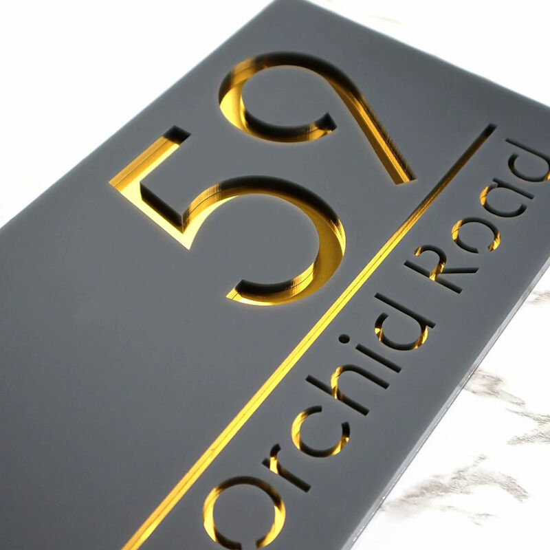 Personalized Door Number Sign Plaque Simple Present for Family