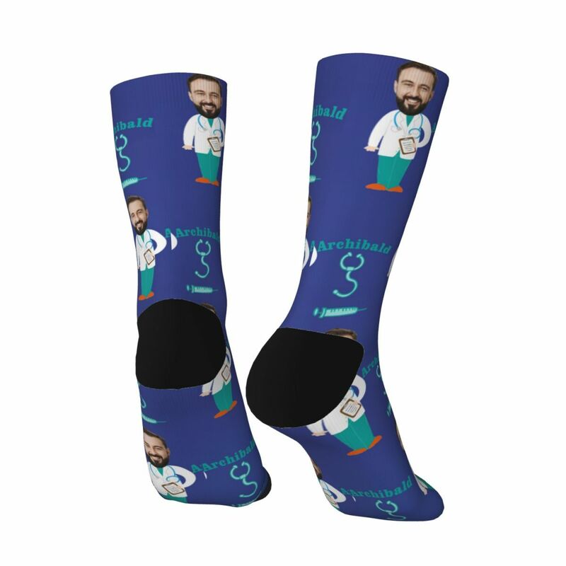 Personalized Face Socks Funny Photos Mid-calf Socks Gifts for Doctor Friends