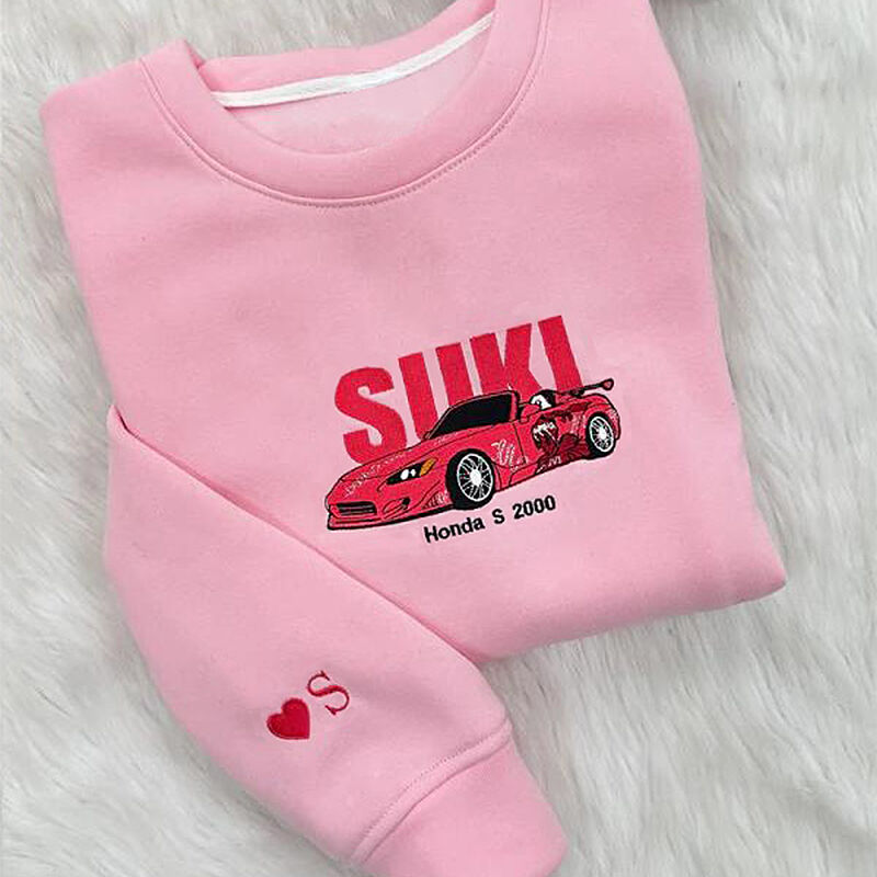 Personalized Sweatshirt Embroidery Fast And Furious Custom Cool Car Design Gift for Couple