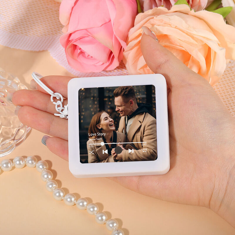 Porte-clés photo personnalisé Boîte à musique Cadeau créatif pour votre amour