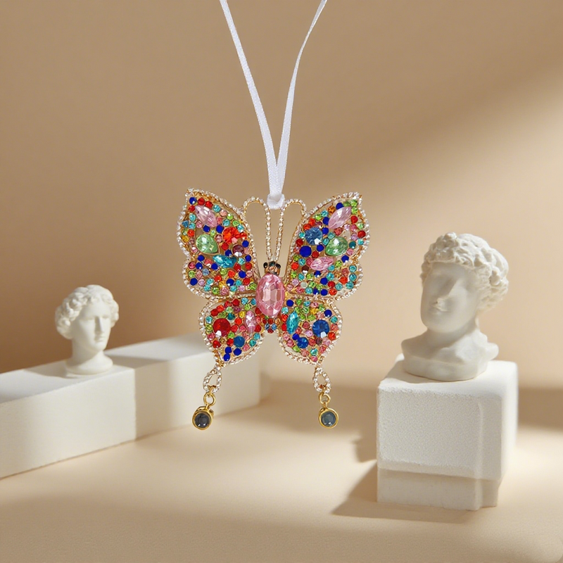 Personalized Butterfly Projection Pendant with 2 Photos for Christmas Gift