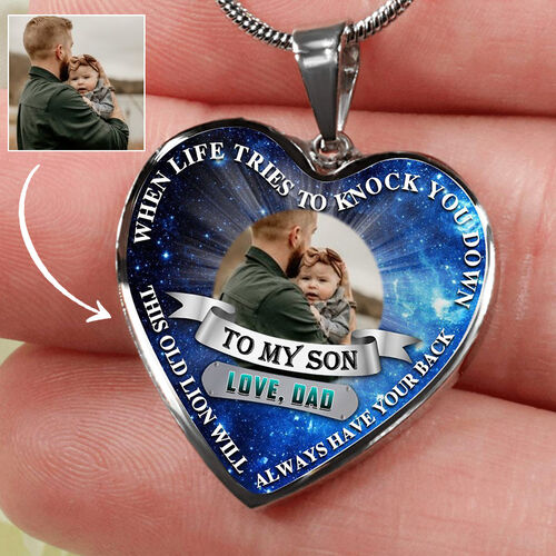 Personalized When Life Tries To Knock You Down Memorial Photo Necklace