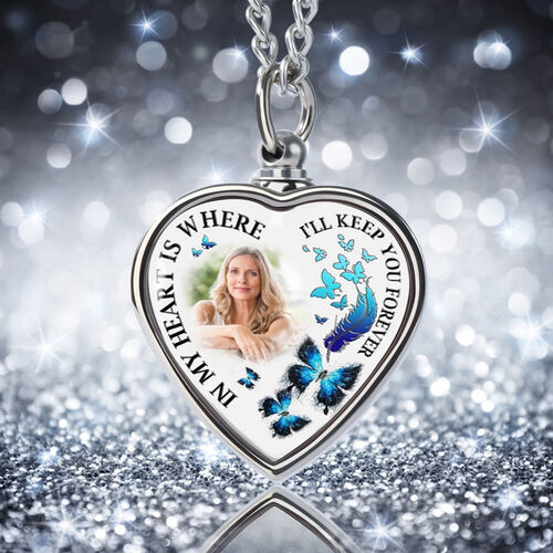 In My Heart Is Where I'll Keep You Forever Custom Picture Urn Necklace