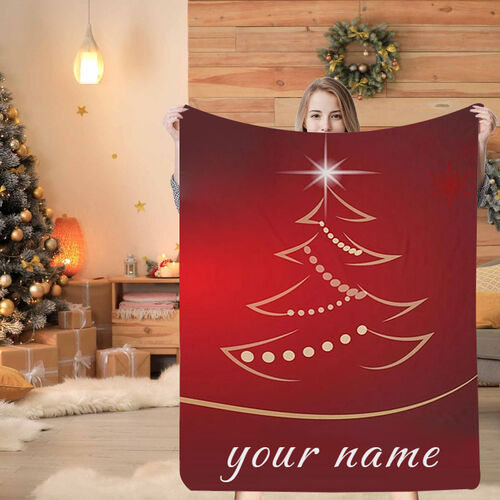 Individuelle Namensdecke mit Weihnachtsbaum-Muster Herzerwärmendes Weihnachtsgeschenk