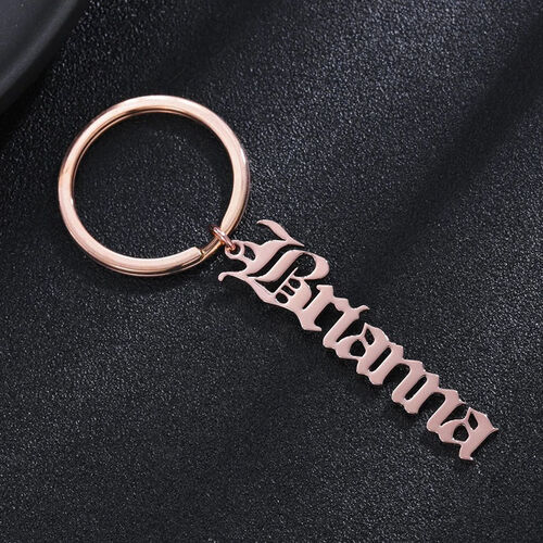 Personalized Old English Name Keychain for Him/Her