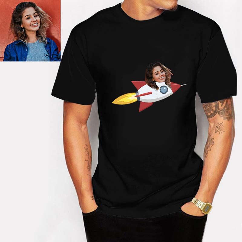 T-Shirt personnalisé avec photo de fusée