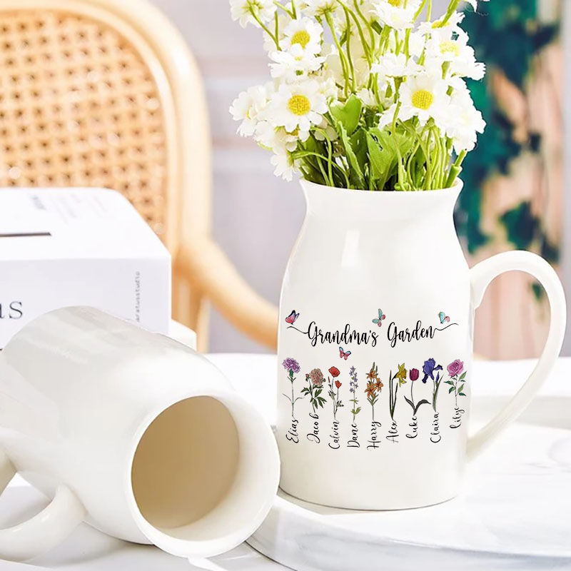 Personalisierte Blumenvase mit Namen Wunderschönes Geschenk für Mama