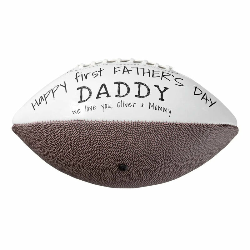 Customized Football "Happy First Father's Day" Exclusive Gift for New Dad