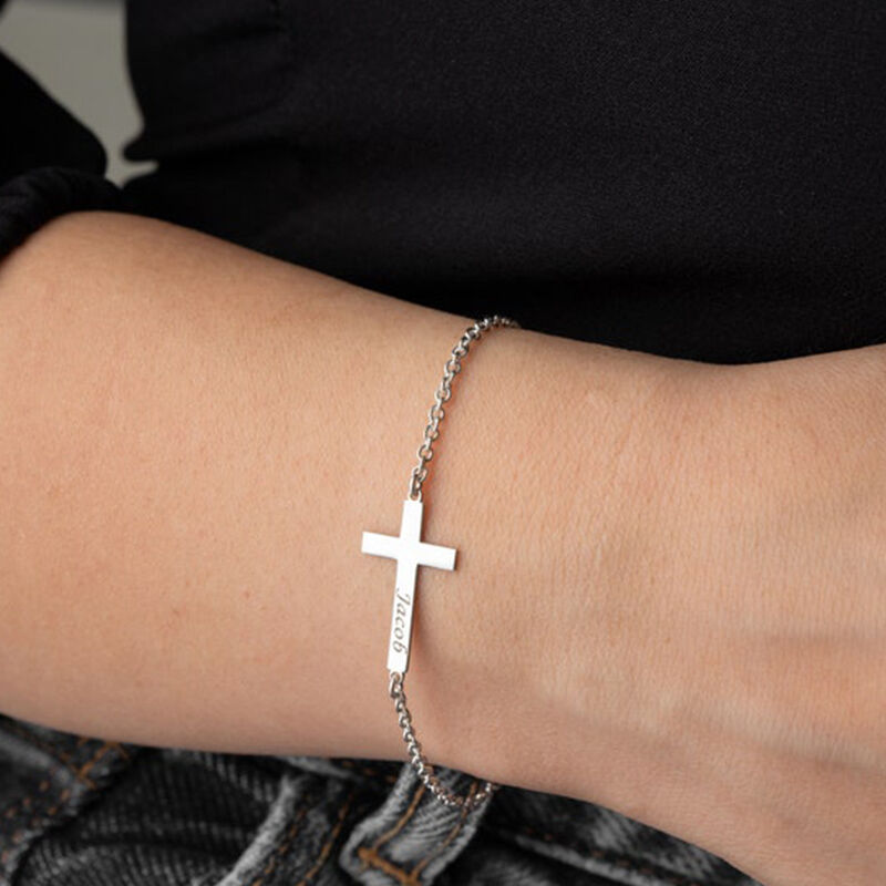 Gepersonaliseerde Kruis Naam Armband Eenvoudig Cadeau Voor Vrienden