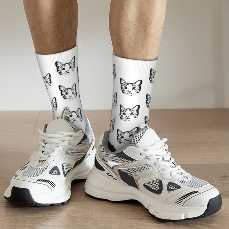 Chaussettes personnalisées pour animaux de compagnie, style croquis, cadeau minimaliste pour les propriétaires d'animaux de compagnie