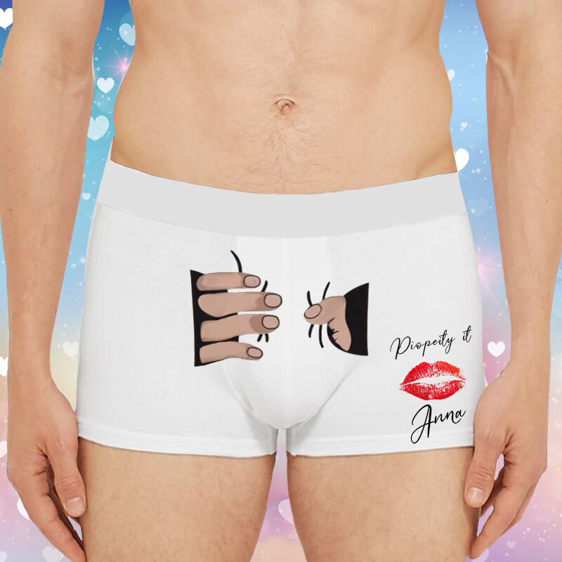 Personalisierte Namen Herrenunterwäsche Boxershorts mit einem Handmuster Kreatives Geschenk zum Valentinstag