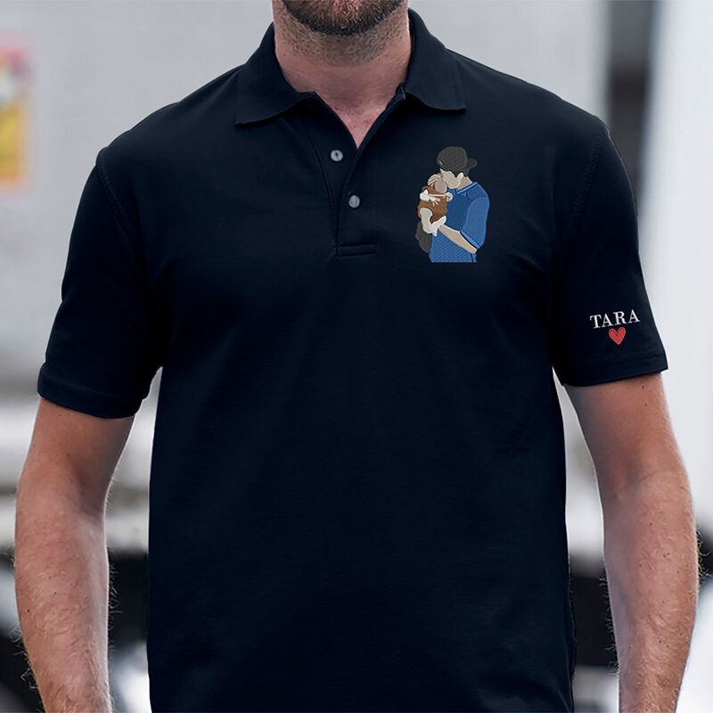 Personalized Picture Embroidered Polo Shirts Great Gift for Your Family