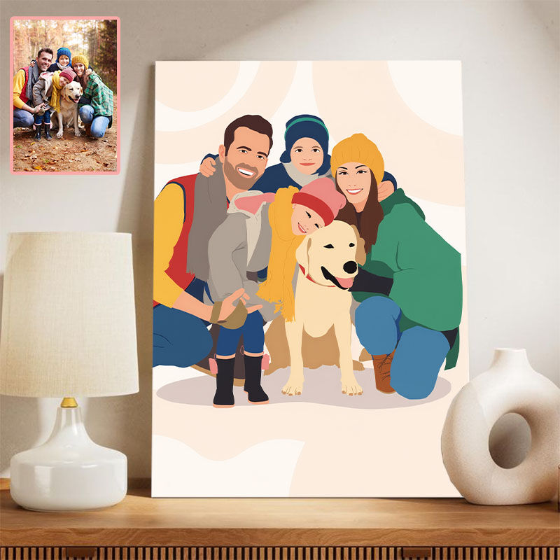 Personalisierte Bildleinwand Wandkunst Einfaches Geschenk für die Familie