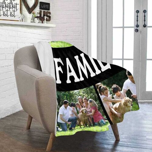 Personalized Photo Blankets Custom Family Love Blanket With 4 Photos