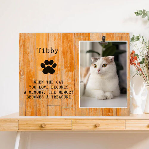 Personalized Pet Picture Frame Memorial Gifts for Cute Cat