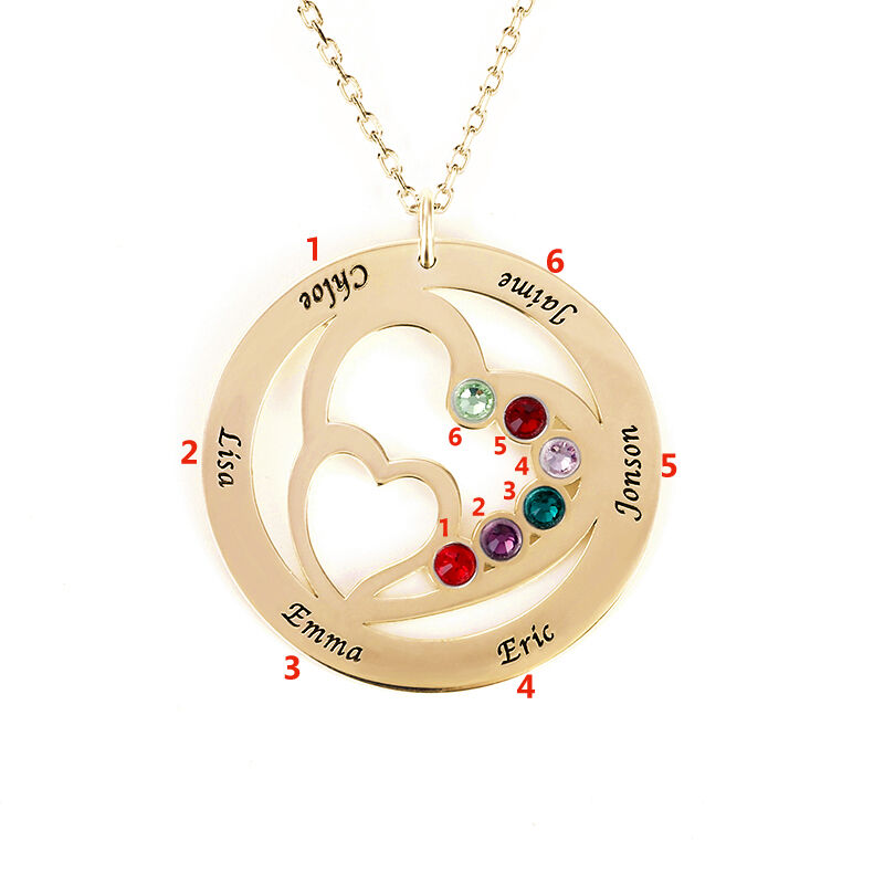 "Für immer in meinem Herzen" Personalisierte Halskette mit Geburtsstein