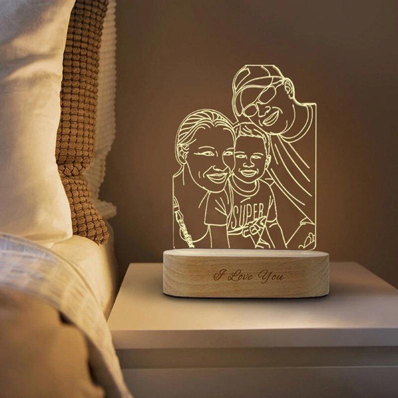 Lámpara de 3D personalizada con foto para mamá