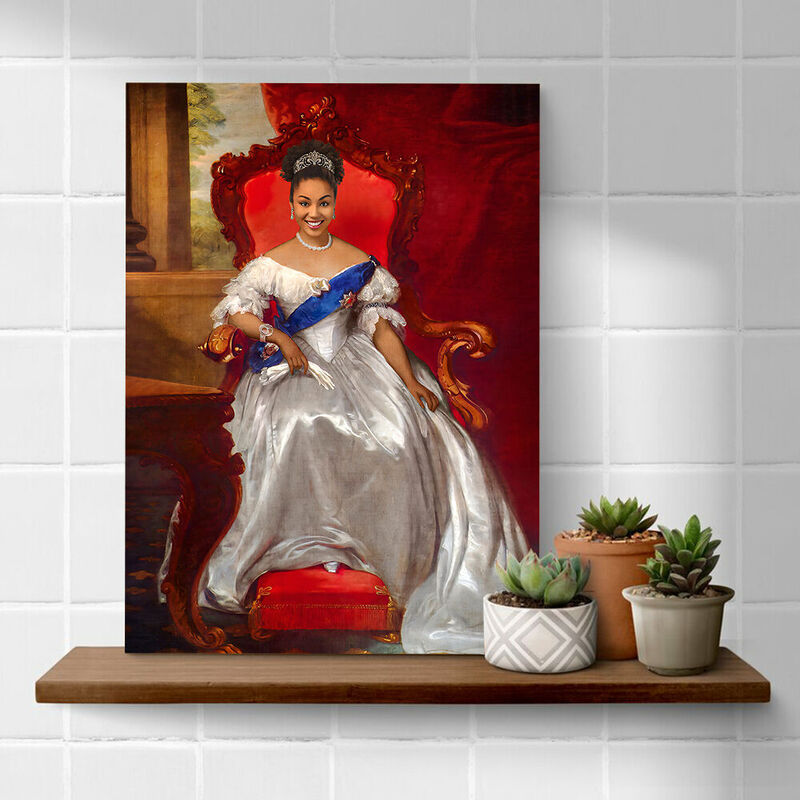 Custom Portrait from Her Head Photo Personalized Royal Photo Frame for Her