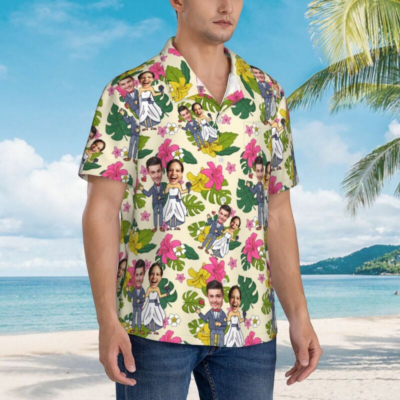 Camisas Hawaianas Personalizadas con Diseño de Flores Camisa de Playa Aloha para Hombre