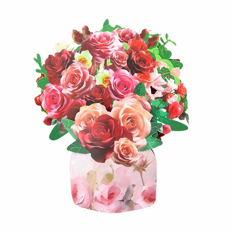 3D Pop Up Card Flourish Blooming Bouquet Art Design Perfect Gift for Mother's Day