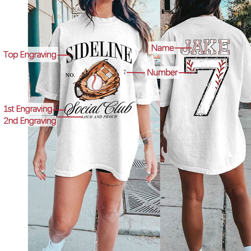 Personalized T-shirt Baseball Social Club Loud and Proud with Custom Message Gift for Baseball Lovers