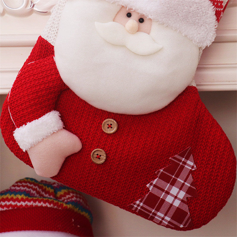 Chaussettes de Noël personnalisées en tricot avec le nom du Père Noël