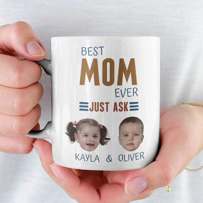 Personalized Best Mom Ever Custom Name Photo Mug
