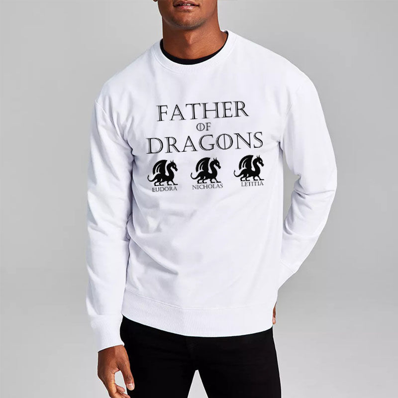 Personalized Sweatshirt Dragon Pattern with Custom Name Perfect Father's Day Gift