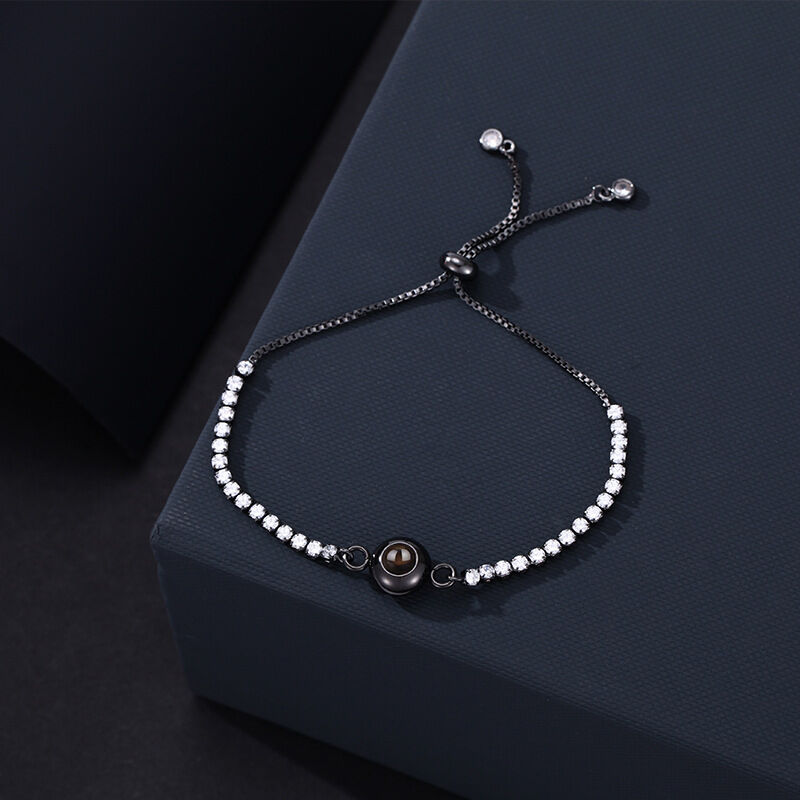 Personalized Picture Projection Bracelet With Diamond Chain Christmas Gift For Her