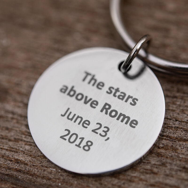 Personalized Keychain Star Map And Moon Phase Design Unique Gift for Lover's Anniversary