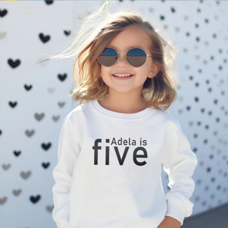 Personalized Kids Embroidered Sweatshirt With Custom Name And Age Warm Gift For Children