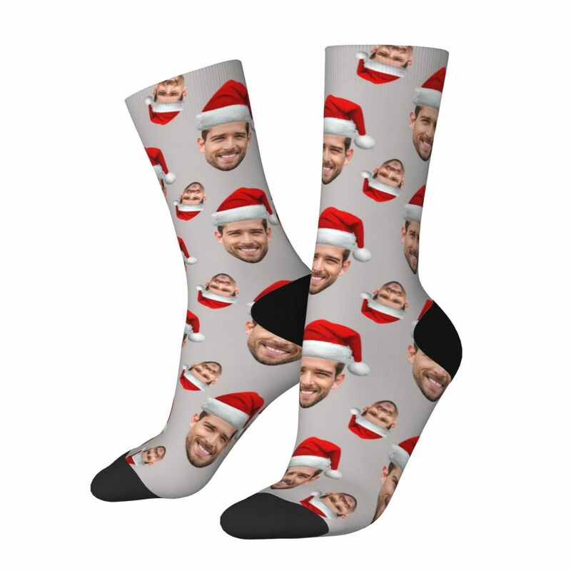 Chaussettes personnalisées avec photo du visage pour un cadeau de Noël amusant pour vos amis