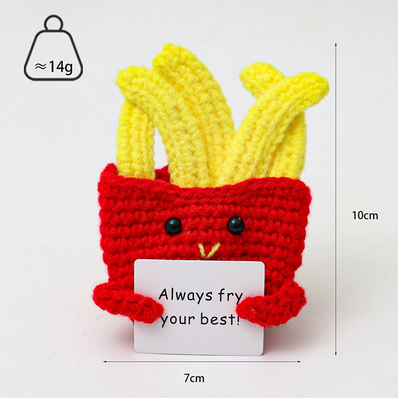 Handgehäkelte Pommes Frites Positive Puppe Lustiges Geschenk für Kinder