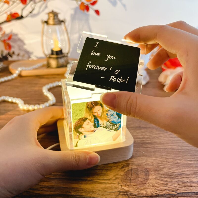 Cube Acrylique Photo Personnalisé Cadeau Précieux pour la Saint Valentin