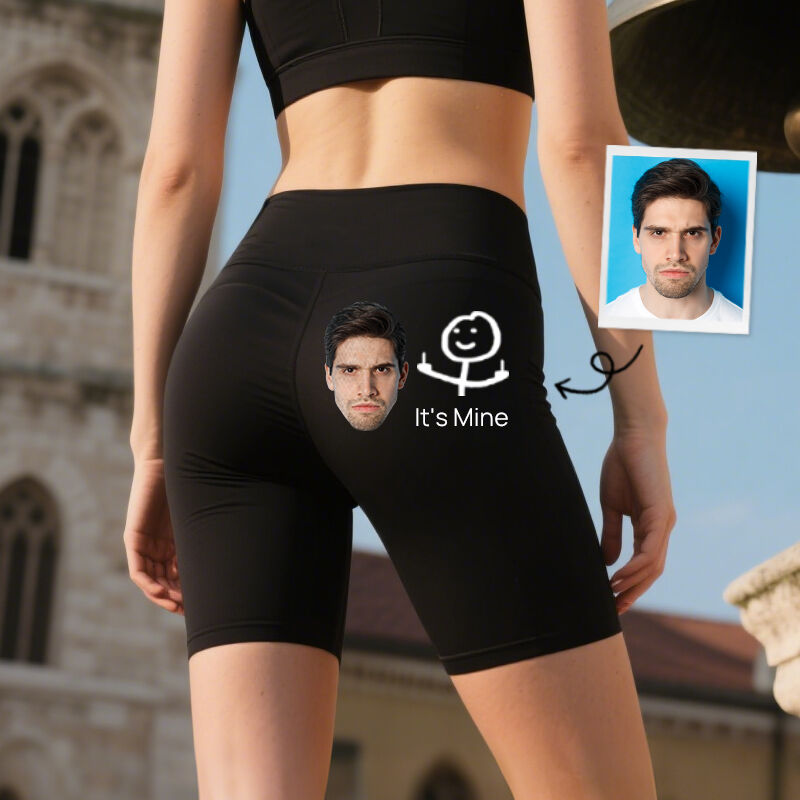 Leggings de motociclista personalizados: Esta es mi advertencia. Diseño divertido de hombrecito. Regalo creativo para sus amantes.